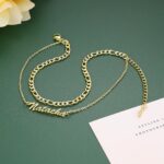 Custom Ankle for Women for Women 18K Gold Plated Adjustable Name Anklet Customized Beach Anklet Gifts