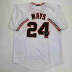 Facsimile Autographed Willie Mays San Francisco White Reprint Laser Auto Baseball Jersey Size Men’s XL