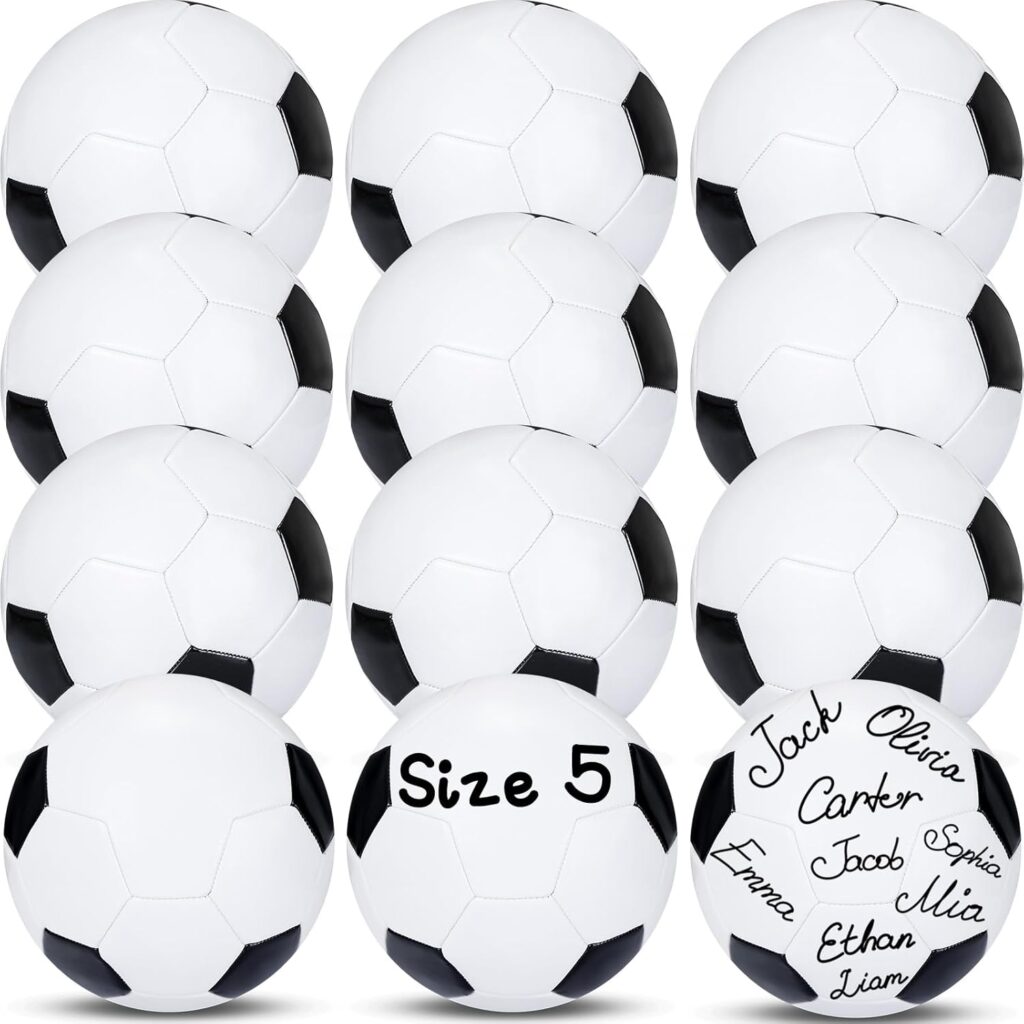 Jenaai Bulk Blank Autograph Soccer Official Signature Soccer Ball for Signing Gift for Practice Training Championship Party Trophy Coaching Gift Youth League Game