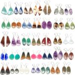 Handmade 5, 10 & 20 Pair Gemstone Earrings Set for women, Silver Plated Earrings Pairs for Women, Natural Healing Stones Jewelry Gifts Pack