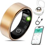 Smart Health Ring for Women Men Fitness Tracker with Heart Rate, Blood Oxygen, Blood Pressure, Sleep Monitoring, Step Counting, IP68 Waterproof for iOS and Android, No Subscription Fee, Rose Gold 8
