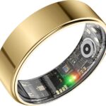 BENIO Ring Gen 2 Smart Ring, Step/Sleep/Blood Oxygen/Heart Rate Tracker for Women Men, Higher Waterproof Rating 5ATM Fitness Tracker,No Subscription Fee,for iPhone and Android (Size 9, Gold)