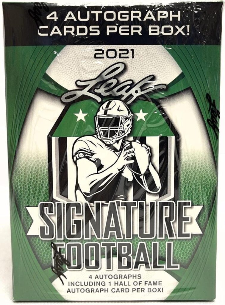 2021 Leaf Signature Football Blaster Box 4 Autographs per Box