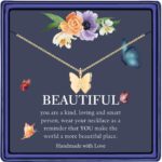 Hidepoo Initial Butterfly Necklace for Girls Gifts, 14K Gold/Silver/Rose Gold Filled Dainty Butterfly Pendant Choker Necklace Initial Butterfly Necklace Birthday Gifts for Girls