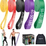 Resistance Bands for Working Out: 5-Levels Exercise Bands Set – Pull Up Assistance Elastic Silicone – Physical Therapy/Stretching/Training – Home Gym for Women/Men