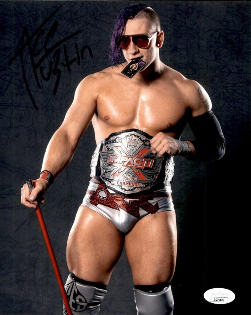 Ace Austin Signed Impact X-Division Champion 8×10 Photo #3 JSA COA – Autographed Soccer Photos