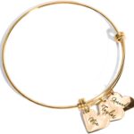 MignonandMignon Personalized Name Bracelets for Women Handmade Heart Charm Custom Engraved Name Bangle Unique Gift for Her Grandma Bracelets for women – ABR-MH