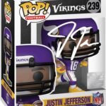 Justin Jefferson #239 Facsimile Signed Reprint Laser Autographed Funko POP! Football NFL: Minnesota Vikings Figurine with Protector Case