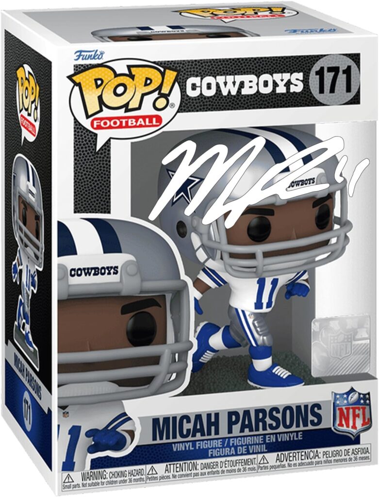 Micah Parsons #171 Facsimile Signed Reprint Laser Autographed Funko POP! Football NFL: Dallas Cowboys Figurine with Protector Case