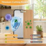 Titanium Cutting Board with Smooth Dual-Sided Surface, GR2 Titanium & Wheat Straw PP, Easy-Clean, Non-Slip, Dishwasher Safe, Large Cutting Board for Fruits, Vegetables & Meat