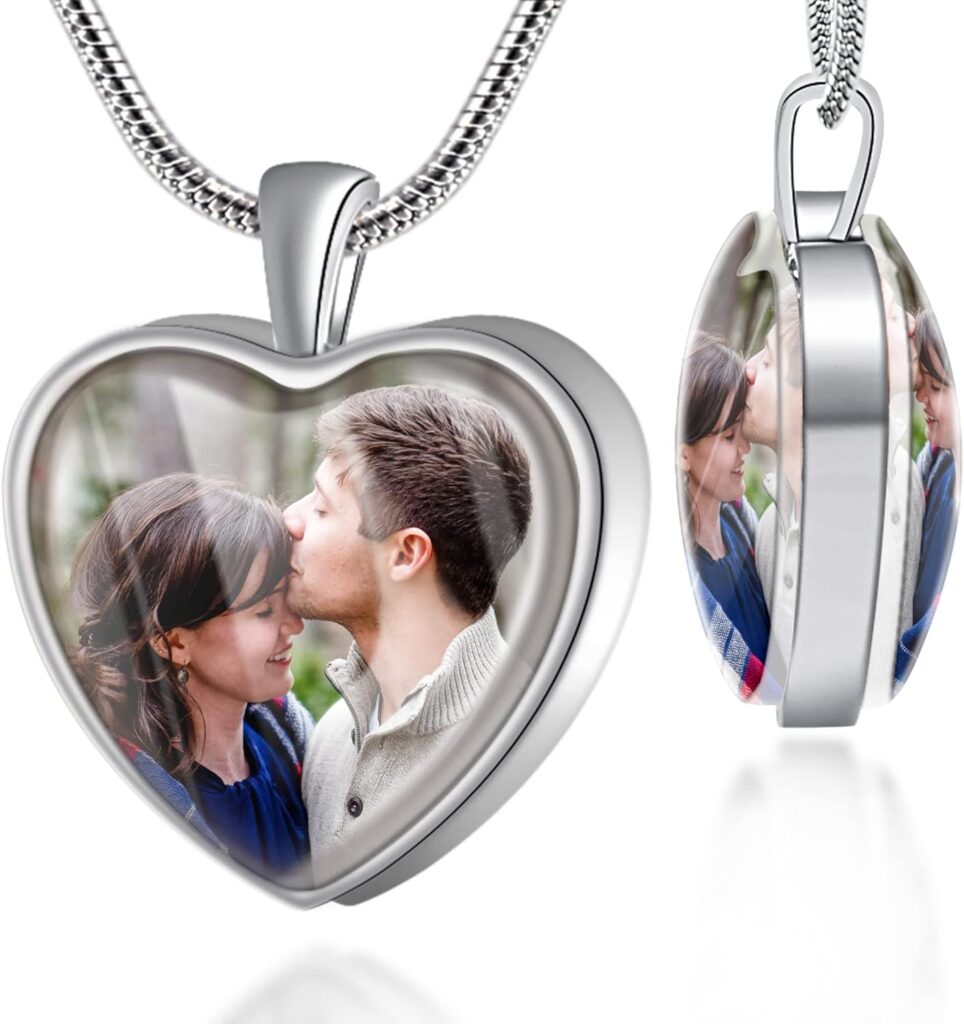 Farfume Personalized Photo Necklace Custom 2 Pictures Jewelry Beautiful Pendant Hold Pictures for Women/Men