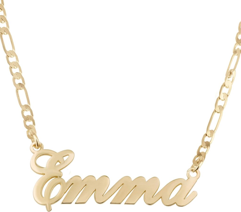 Beleco Custom Name Necklace 18k Gold/Rose Plated or Sterling Silver 925 – Personalized Name Necklace
