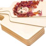 Oomcu 12 PCS Wooden Mini Cutting Board with Handle,Rectangle Unfinished Wood Craft Paddle Serving Tray Chopping Board Cutout for DIY Thanksgiving Christmas Home Kitchen Fruit Decor (11.8 x 6.3 Inch)