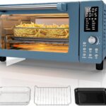 Nuwave Bravo Pro Convection Air Fryer Toaster Oven Combo, 2025 New and Improved, 10-in-1, 50°-450°F Temp Controls, Quick & Even Crisp Technology, 21Qt Capacity, Cozy Blue, PFAS Free