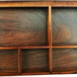 Winterworm Vintage Black Walnut Wooden Tray Organizer 5 Compartment Organizer Jewelry Storage Key Holder Divided Box Desk Organizer