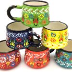 Coffee Mug Cups Ceramic Handmade 6 Oz Coffee Mug Set for Espresso Cups Set of 6, Multi Color Tile Coffee Cup Set for Tea, Cappuccino, Latte 180 Ml