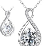 MOOSEA Infinity Moissanite Necklace for Women, 1-3 ct D Color VVS1 Clarity 925 Sterling Silver Moissanite Pendant Necklace, Anniversary Birthday Gifts for Women Wife Mom Girlfriend Jewelry Gifts