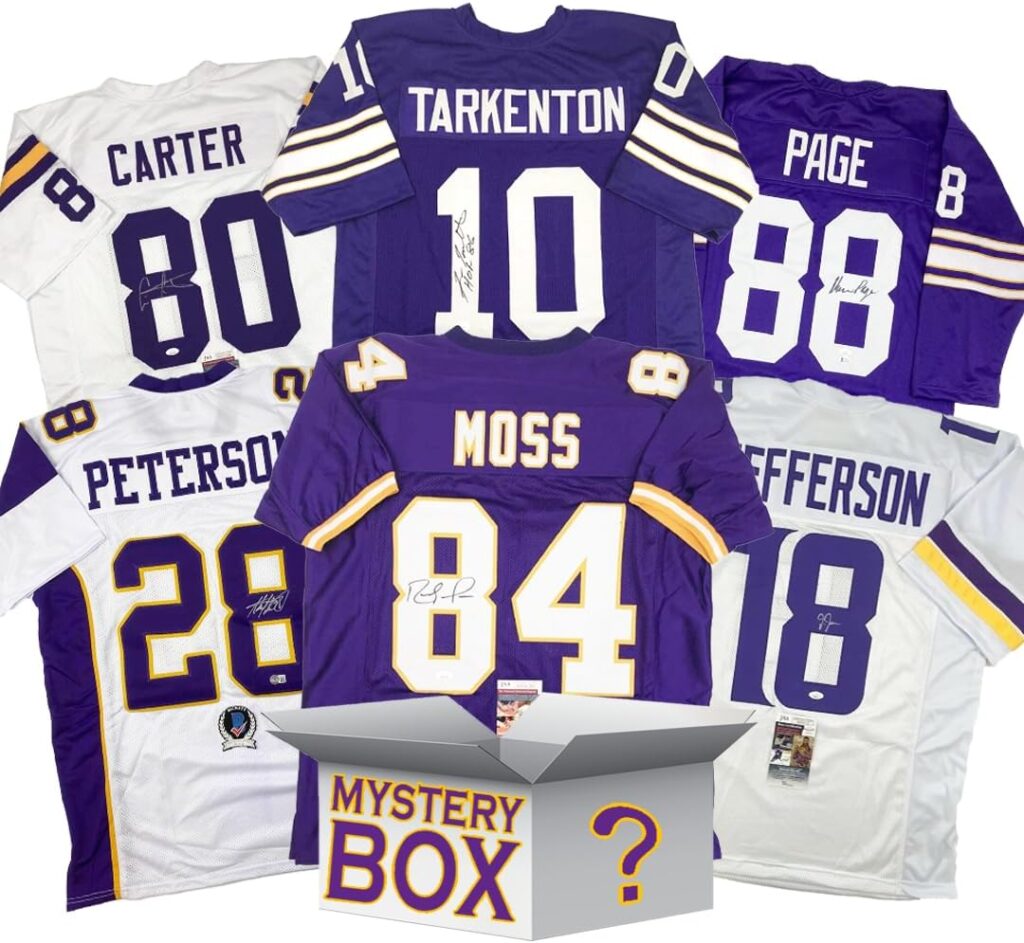 Autographed/Signed Minnesota Football Jersey Mystery Box with PSA JSA or Beckett COA