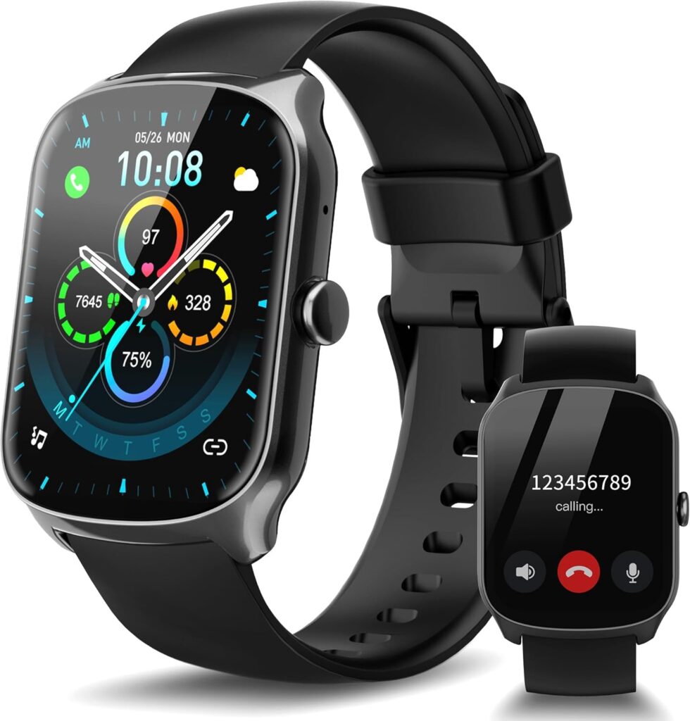 Smart Watch for Men Women, 1.95” HD Curved Screen Smartwatch(Answer/Make Call), Fitness Tracker with 112 Sport Modes, IP68 Waterproof Fitness Watch with Heart Rate/Sleep Monitor/Pedometer/Calories
