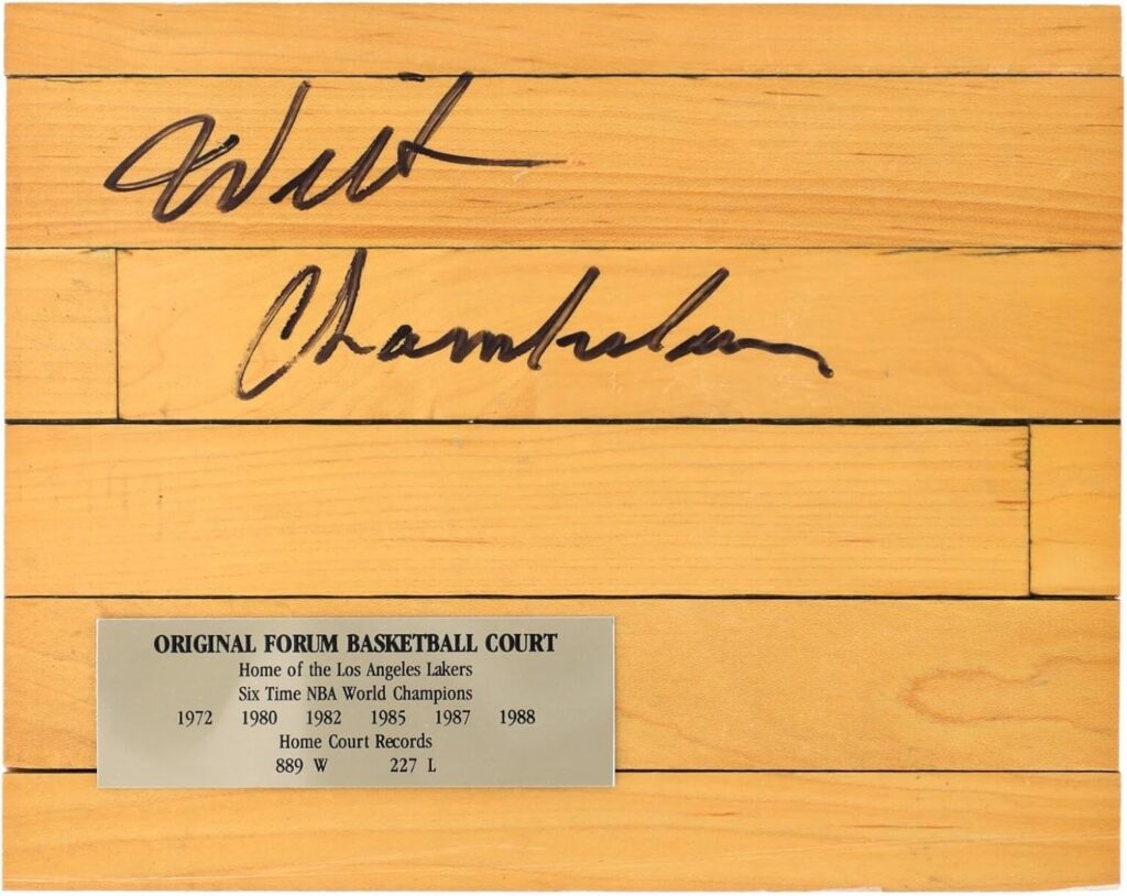 Wilt Chamberlain Signed Original Lakers Forum Basketball Court Floor Beckett COA – Autographed Basketballs
