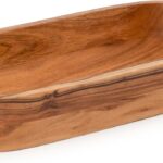 Wooden Dough Bowl – Handmade Decorative Bowls for Home Decor, Bathroom, Kitchen Counter & More – Acacia Wood Large Dough Bowl Fits Cosmetics, Keys & Other Knick Knacks – Great Boho Home Decorations