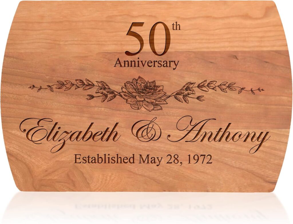 Personalized Cutting Board – 4 Sizes Engraved Charcuterie Board- Anniversary or Christmas Gift, Anniversary Present for Parents Laser Engraved Custom Unique Keepsake