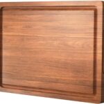 Acacia Wood Cutting Board for Kitchen,24x18x1.2 Inch Wooden Charcuterie Board with Deep Juice Groove & Handle, Extra Large Heavy Duty Butcher Block for Meat, Cheese, Vegetables, Fruits