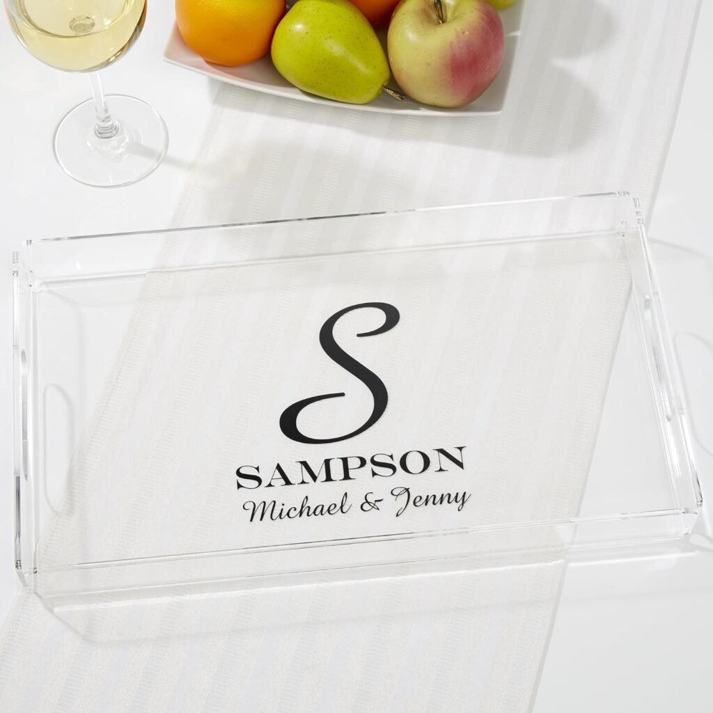 Personalization Universe Family Monogram Personalized Acrylic Serving Tray