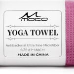 MoKo Hot Yoga Towel, Non-Slip Yoga Mat Towel with Grip Dots, 74.4″×27.3″ Yoga Mat Cover for Pilates, Fitness, Meditation