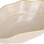 Creative Co-Op Oyster Shaped Stoneware Bowl, Cream