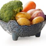 Fruit Bowl, Porcelain Oval Bowl for Kitchen Counter Large Decorative Bowl for Home Decor Centerpiece Bowl for Fruit, Vegetable, Breads, Nuts, Blue