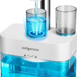 Upgraded Automatic Mouthwash Dispenser for Bathroom,Bathroom Accessories 17.6 FlOz Dispensers with Magnetic Cups,Adjustable Dispensing Levels, Suitable for All Age Groups,White