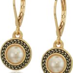 Handmade Bohemian Crystal Leverback Earrings for Women – Lightweight 925 Silver Plated Boho Dangle Teardrop Earrings Jewelry Gifts (Black, Blue, White Pearl)