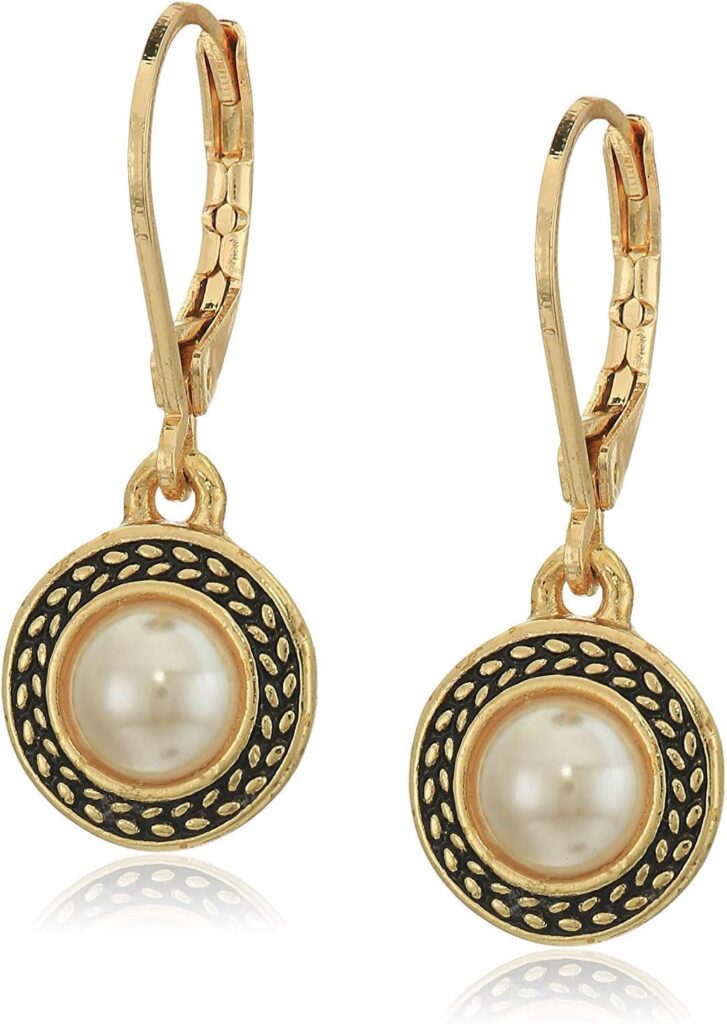 Handmade Bohemian Crystal Leverback Earrings for Women – Lightweight 925 Silver Plated Boho Dangle Teardrop Earrings Jewelry Gifts (Black, Blue, White Pearl)