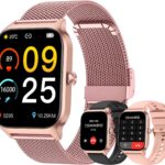 Smart Watch for Women Fitness Tracker: Rose Gold Bluetooth Make Answer Call Digital Mens watches Waterproof Run Smartwatch Android Phone iPhone Samsung Compatible Sleep Heart Rate Monitor Pedometer