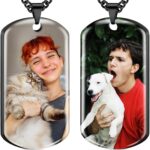 Picture Necklace Personalized Photo – Custom Engraved Text Dog Tags Necklaces, Customized Gifts for Men Women