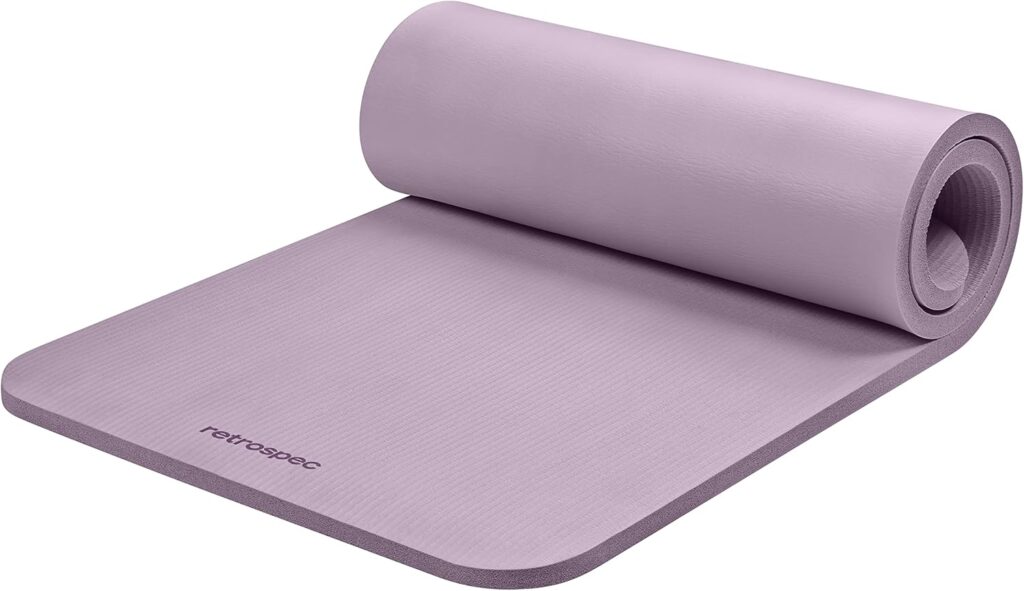 Retrospec Solana Yoga Mat 1″ Thick With Nylon Strap For Men & Women – Non Slip Exercise Mat For Home Yoga, Pilates, Stretching, Floor & Fitness Workouts