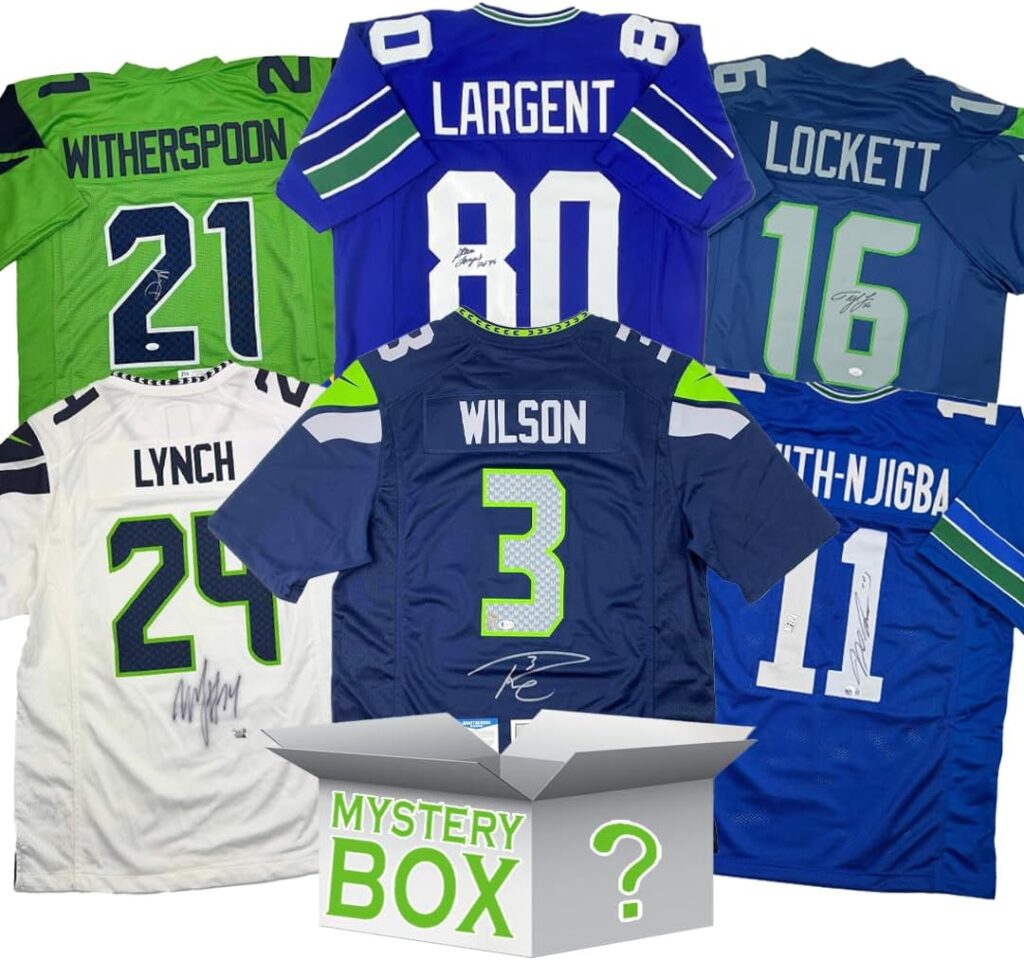 Autographed/Signed Seattle Football Jersey Mystery Box with PSA JSA or Beckett COA