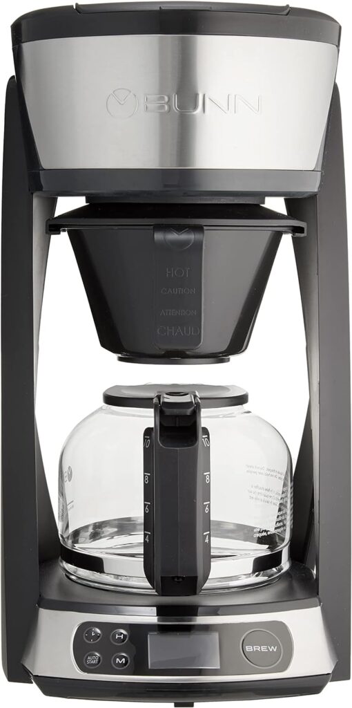 BUNN HB Heat N Brew Programmable Coffee Maker, 10 cup, Stainless Steel, 46500.0003