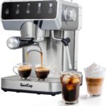 Expresso Coffee Machines with Touchscreen 20 Bar Professional Espresso Maker with Milk Frother & Hot Water, Stainless Steel Coffee Maker for Latte Americano, Cappuccino Machine for Home Office