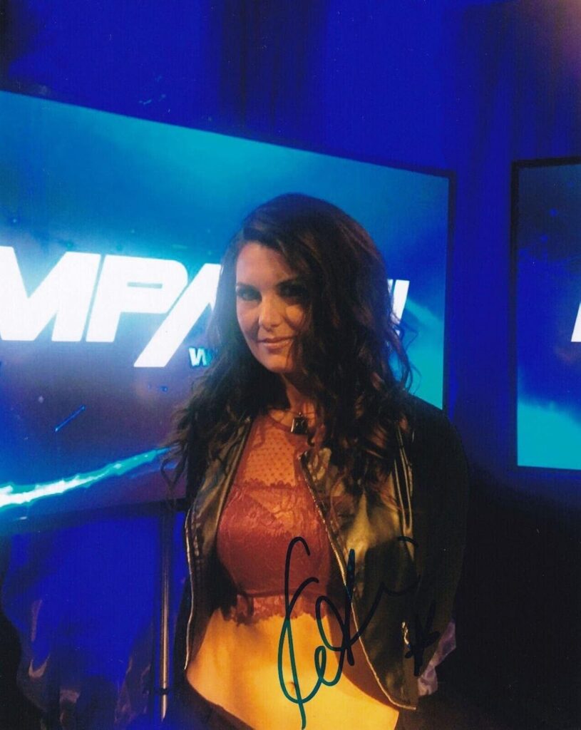 Katarina Signed Impact Wrestling 8×10 Photo WWE Katie Lea Burchill Winter TNA 1 – Autographed Soccer Photos