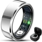 Smart Ring for Women Men Fitness Tracker with Blood Pressure,Heart Rate,Sleep Monitoring,Step Counting,for iPhone and Android,Waterproof smart blood pressure monitor,No Subscription Fees (silver 8)