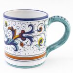 Fima Italian Ceramic Mug Ricco Deruta Blu – Hand Made Pottery Coffee Mugs, Deruta Italian Pottery, Painted Mug, Italian Ceramic, Made in Italy, Painted Coffee Mug, Mugs Handmade