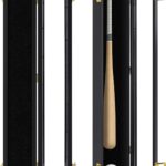 Baseball Bat Display Case Wall Mounted Vertical or Horizontal Wooden Frame w/98% UV Protection-Lock with Acrylic Single bat Transparent Door Holder Rack Cabinet Shadow Box-Single bat Black…