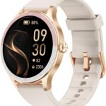 TOOBUR Smart Watch for Women, Smartwatch Compatible Android and iOS Phone, Answer/Make Calls, Fitness Tracker/Step Counter/Running Watch, Sleep/Heart Rate Monitor, 100 Sports, IP68 Waterproof, Beige