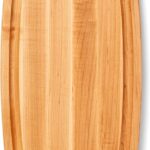 John Boos CB Series Rectangular Wooden Maple Cutting Board 18”x10.5” – 1.5” Thick, 8-lb Reversible Butcher Block with Rounded Edges, Juice Groove, Edge-Grain & Finger Grips – Made in the USA