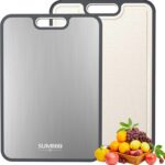 Titanium Cutting Board for Kitchen, Cutting Board Double Sided Food Grade, Pure Titanium, Easy to Clean Large Size 16”×11”