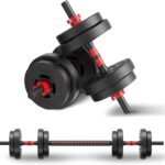 Fitvids Adjustable Dumbbell Set, 40lbs or 60lbs Free Weight Set with Connector, 2 in 1 or 4 in 1 Dumbbell Set for Home Gym Exercise used as Dumbbells, Barbell or Kettlebells, Multiple Sizes