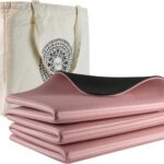 iodoo Foldable Yoga Mat 72″ L x 32″ W x 0.32 Inch Extra Thicked and Wided with Canvas Bag, Folding Yoga Mat for Travel with Canvas Carrying Bag, Non-Slip TPE Exercise Pilates Mat