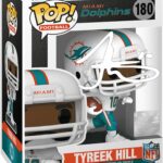 Tyreek Hill #180 Facsimile Signed Reprint Laser Autographed Funko POP! Football NFL: Miami Dolphins Figurine with Protector Case
